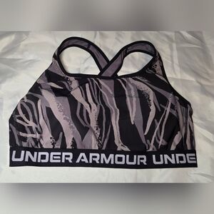 Under Armour 3X Sports Bra Compression, Dusky Purple Pattern Padded Athletic EUC